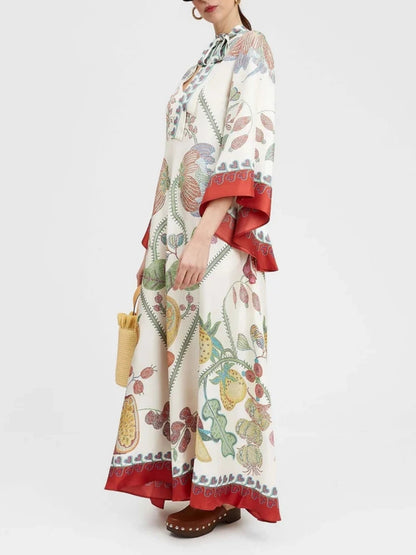 Hand-placed Ebony Print Maxi Dress