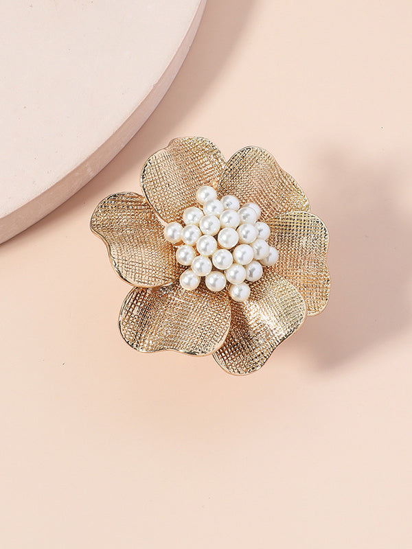 Adjustable Color-block Flower Shape Rhinestone Sequined Rings Accessories