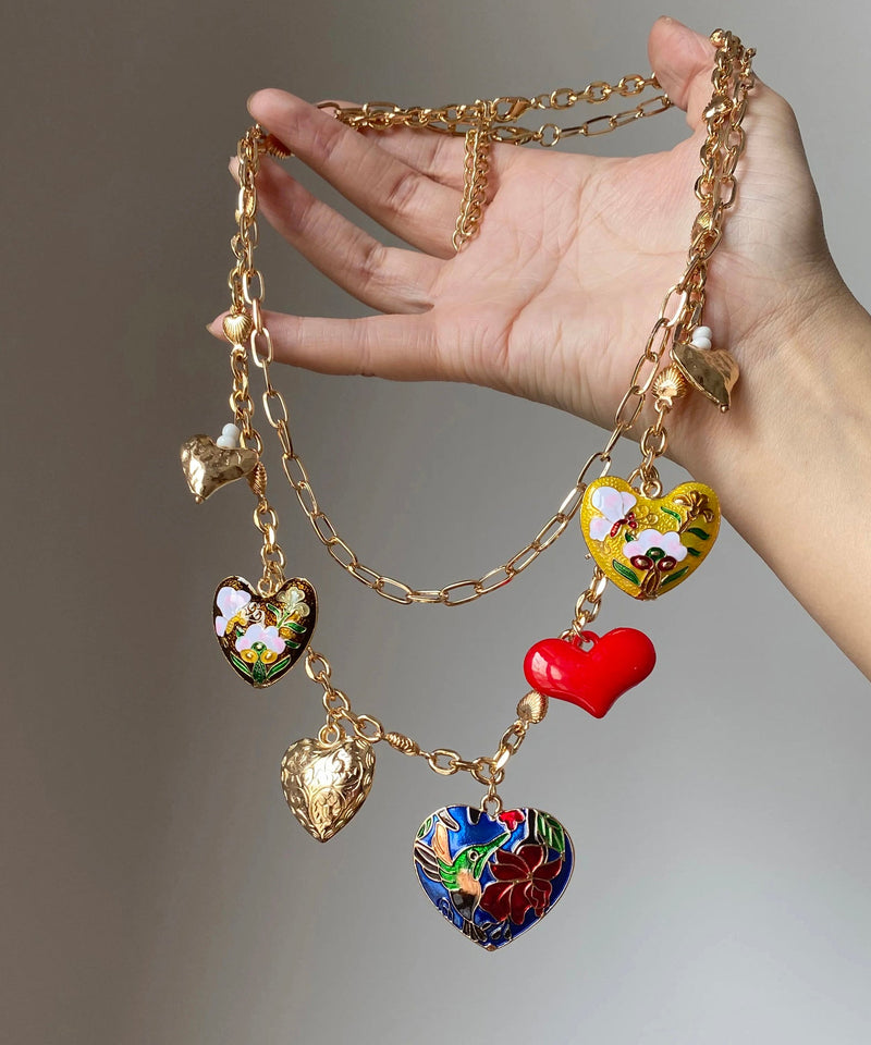 Rainbow Copper Alloy Love Pendant Necklace