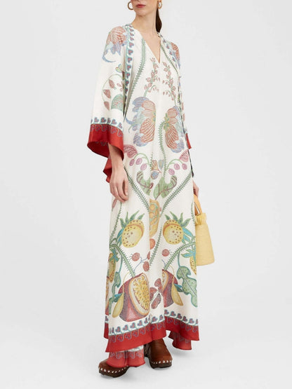 Hand-placed Ebony Print Maxi Dress