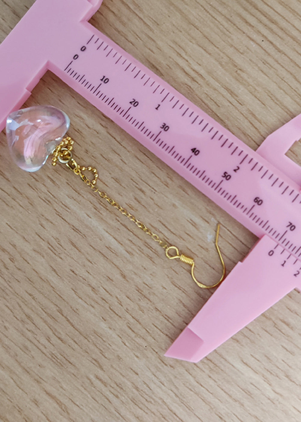 Asymmetric Design Heart-shaped Crystal Drop Earrings