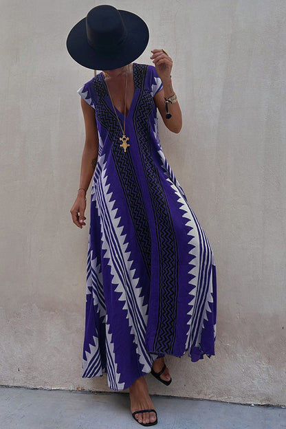 Beach Dates Print A-line Maxi Dress
