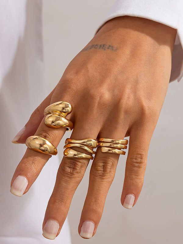 Geometric Color Rings Accessories