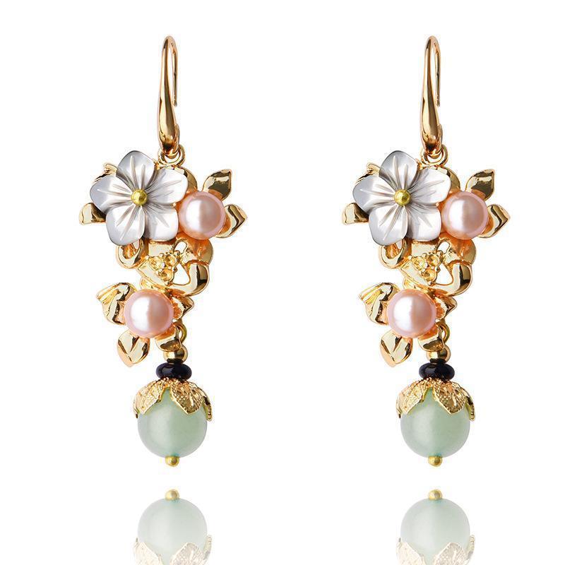 Gold Plated Long Eardrop Earrings