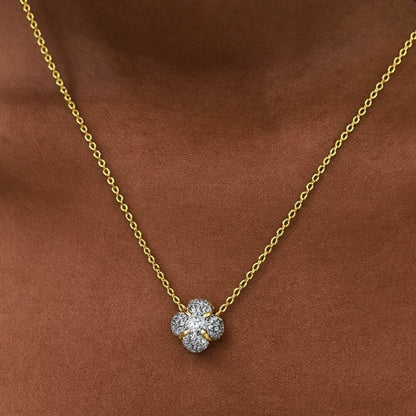 "sawyer" 925 Pavé Clover Necklace