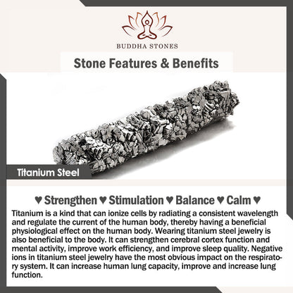 Buddha Stones Om Mani Padme Hum Balance Calm Titanium Steel Ring