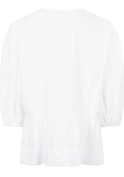 Cotton Poplin Peplum Blouse