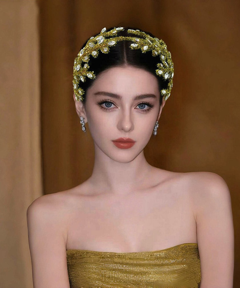 New Turmeric Yellow Weave Crystal Hairpiece