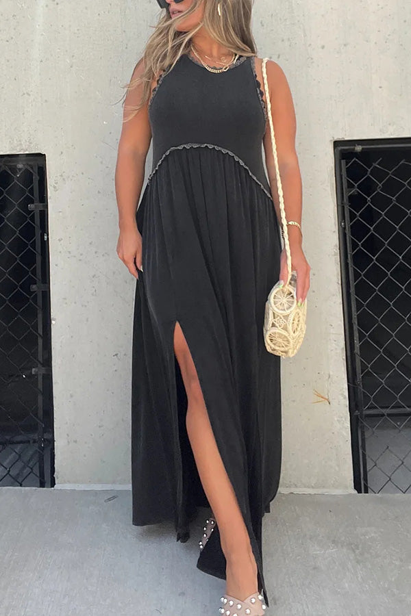 Slit Simple Loose Maxi Long Dress