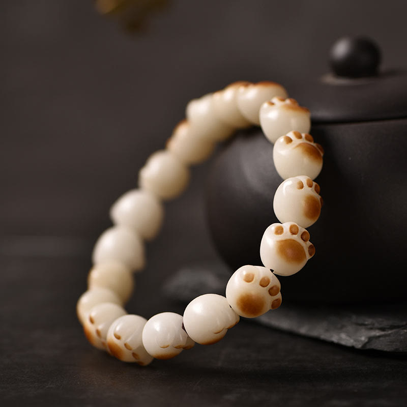 Buddha Stones Cat Paw Claw Bodhi Seed Peace Bracelet
