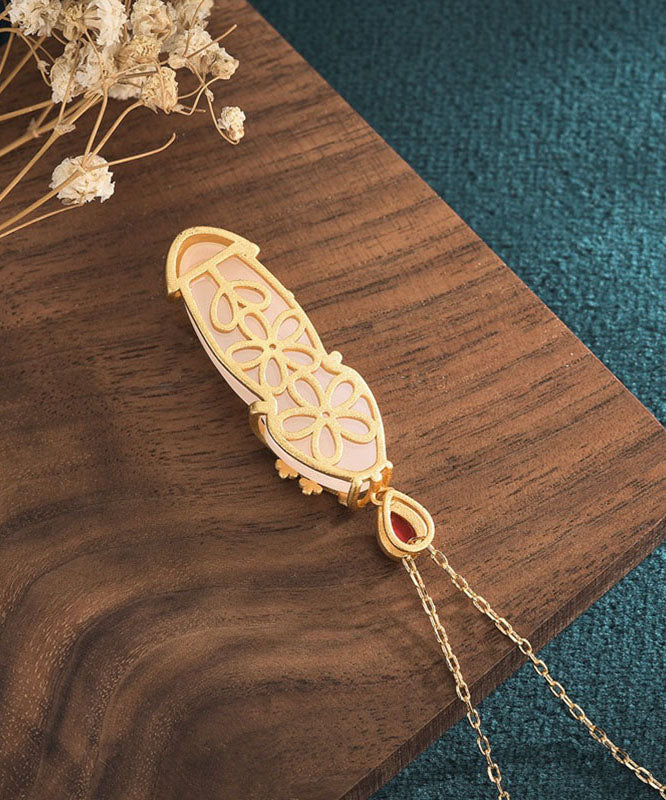 White Inlaid Jade Cloisonne Pendant Necklace