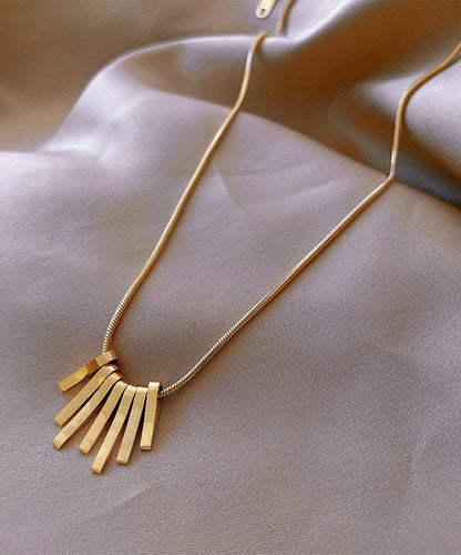 Gold Stainless Steel Tassel Necklace