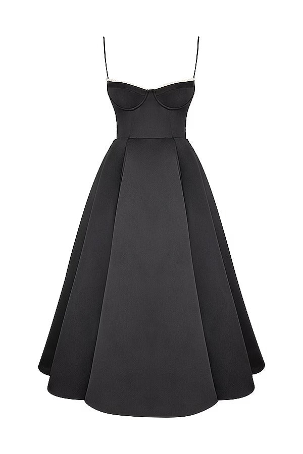 Suspender V-neck Sleeveless Tutu Maxi Dress