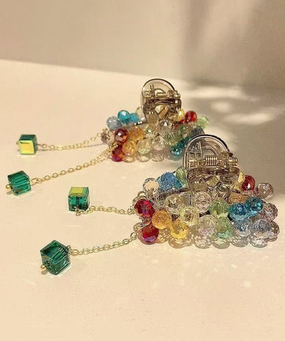 Rainbow Acrylic Crystal Tassel a Pair Hairpin