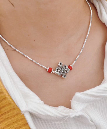 Original Design Patchwork Silver Necklace