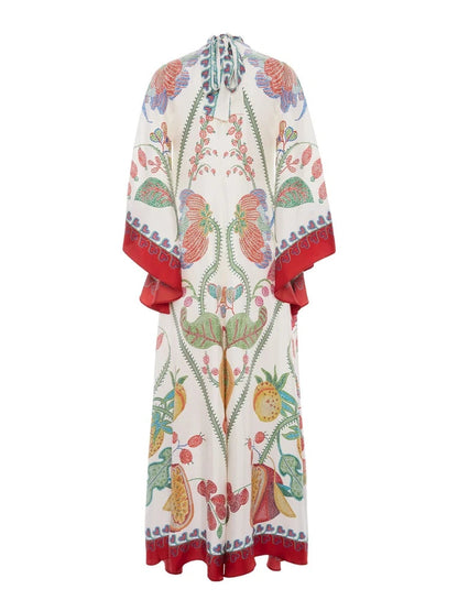 Hand-placed Ebony Print Maxi Dress