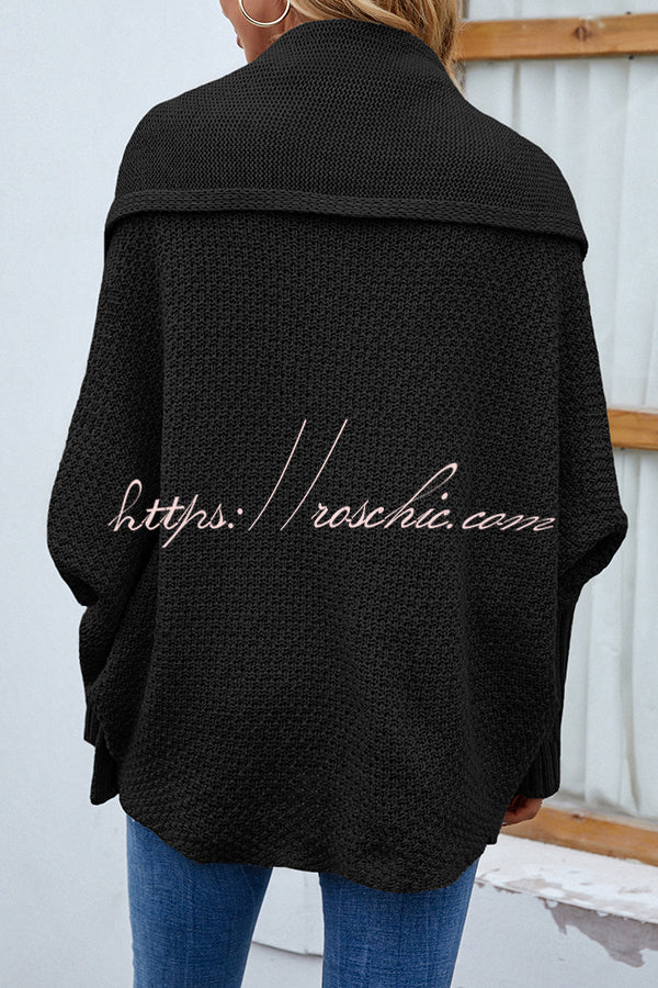 Fidovit Round Neck Dolman Sleeve Cardigan