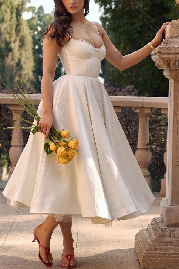 Suspender V-neck Sleeveless Tutu Maxi Dress