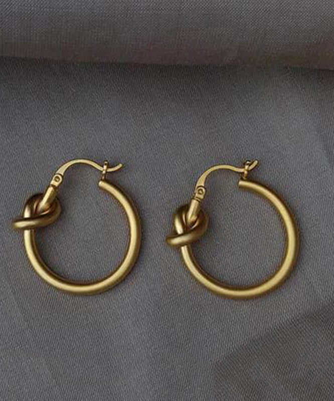 Vogue Gold Sterling Silver Overgild Dull Polish Circle Hoop Earrings