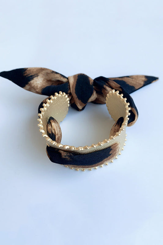 Matte Open Bracelet With Scarf
