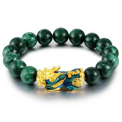 Buddha Stones Fengshui Pixiu Jade Protection Bracelet