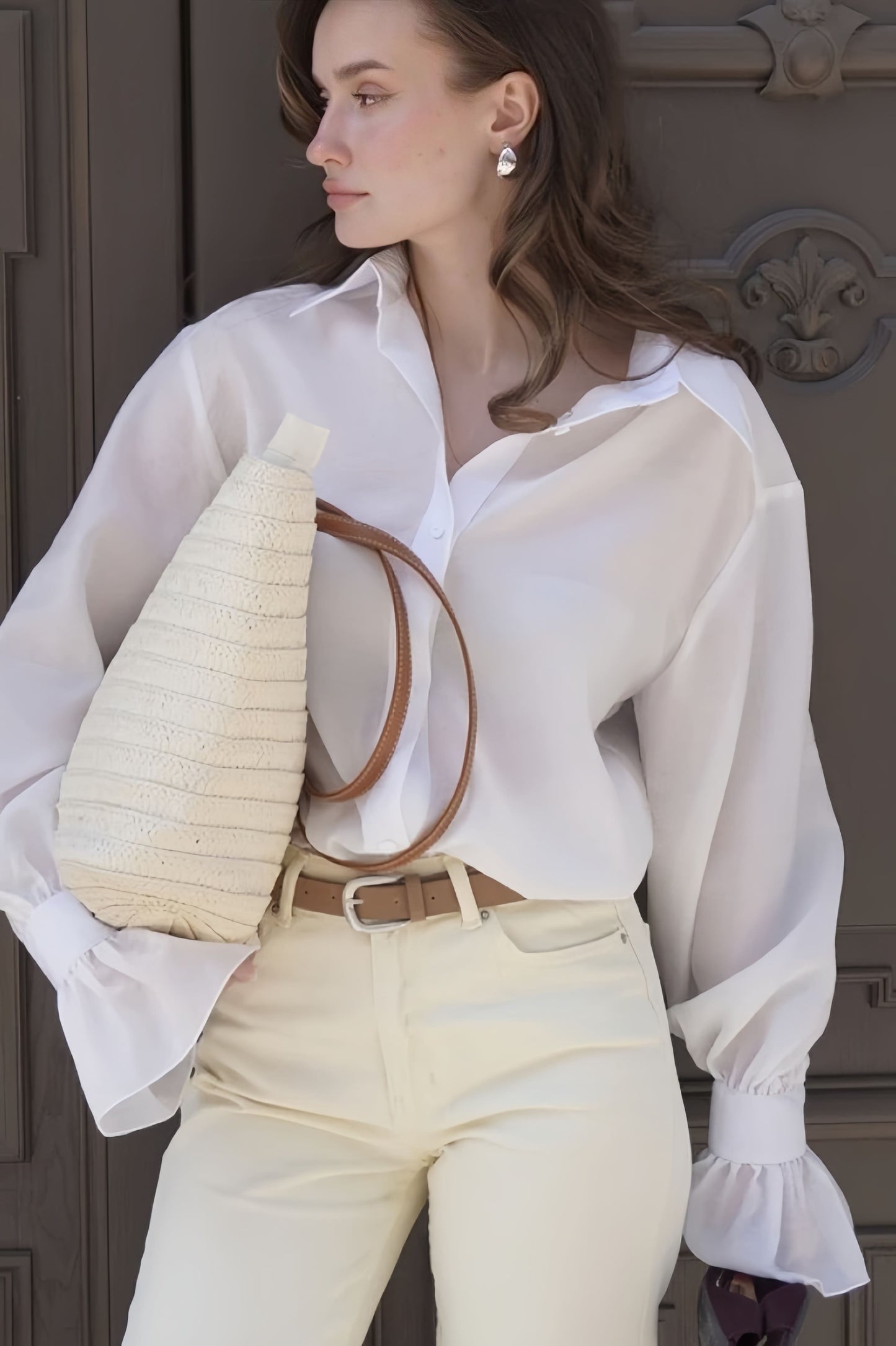 Ruffled Sleeve Loose Blouse