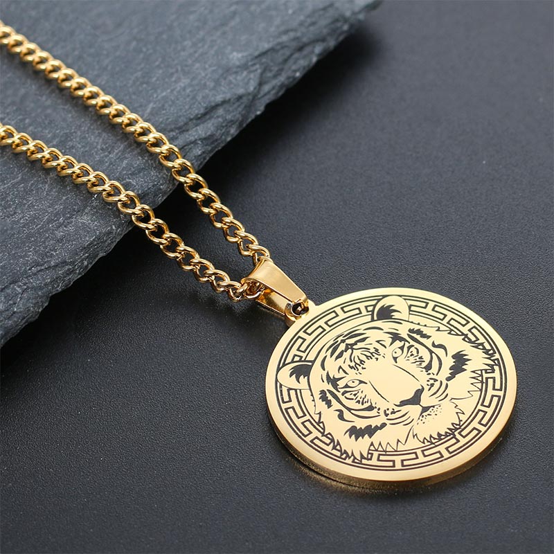 Titanium Steel Spiritual Protection Pendant Necklace