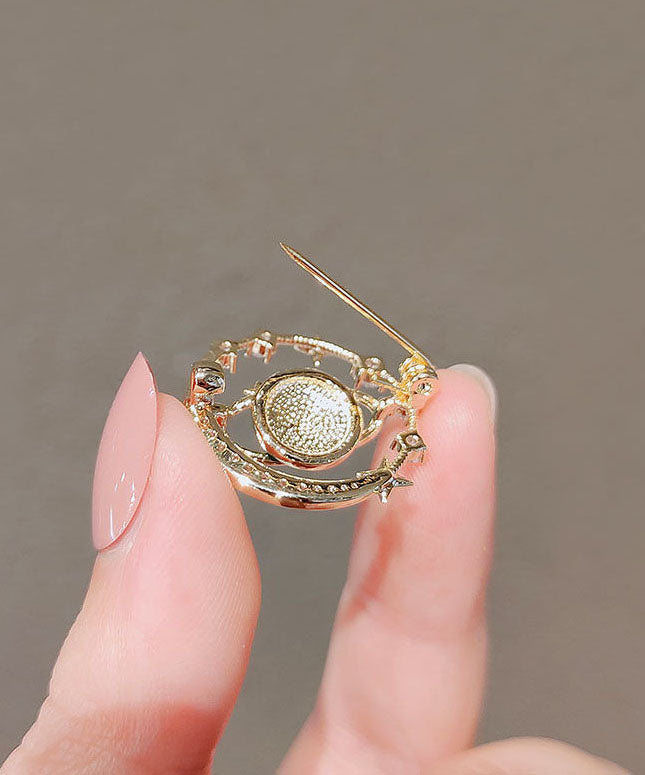 Blue Alloy Zircon Planet Brooches