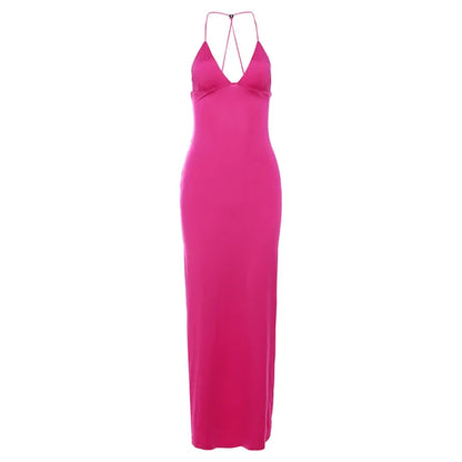 Backless Maxi Dress for Slim Butterfly Bodycon Slim Sheath Dress ’s Club Deep V Neck Dresses Woman