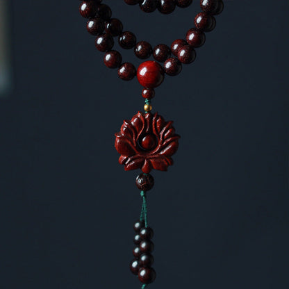 6mm Small Leaf Red Sandalwood Wood Mala Balance Bracelet