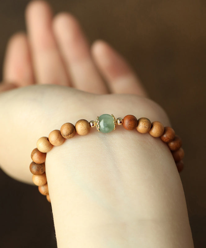 Yellow Jade Mahogany Beading Bracelet