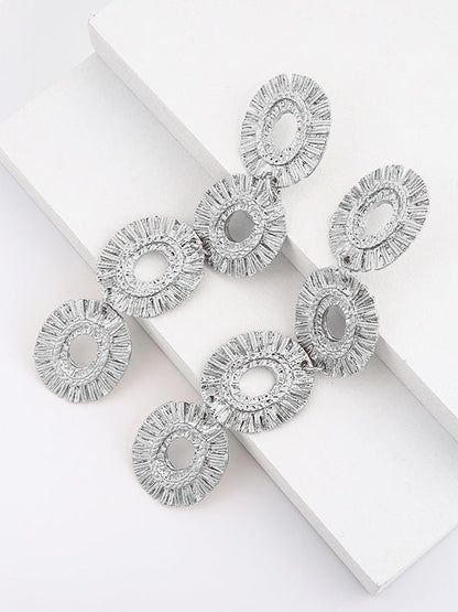 Geometric Hollow Color Drop Earrings