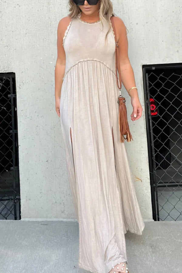 Slit Simple Loose Maxi Long Dress