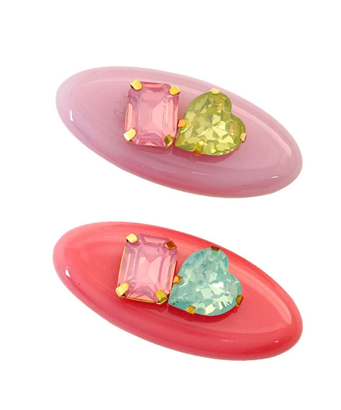 Rainbow Alloy Zircon Resin a Pair Hairpin