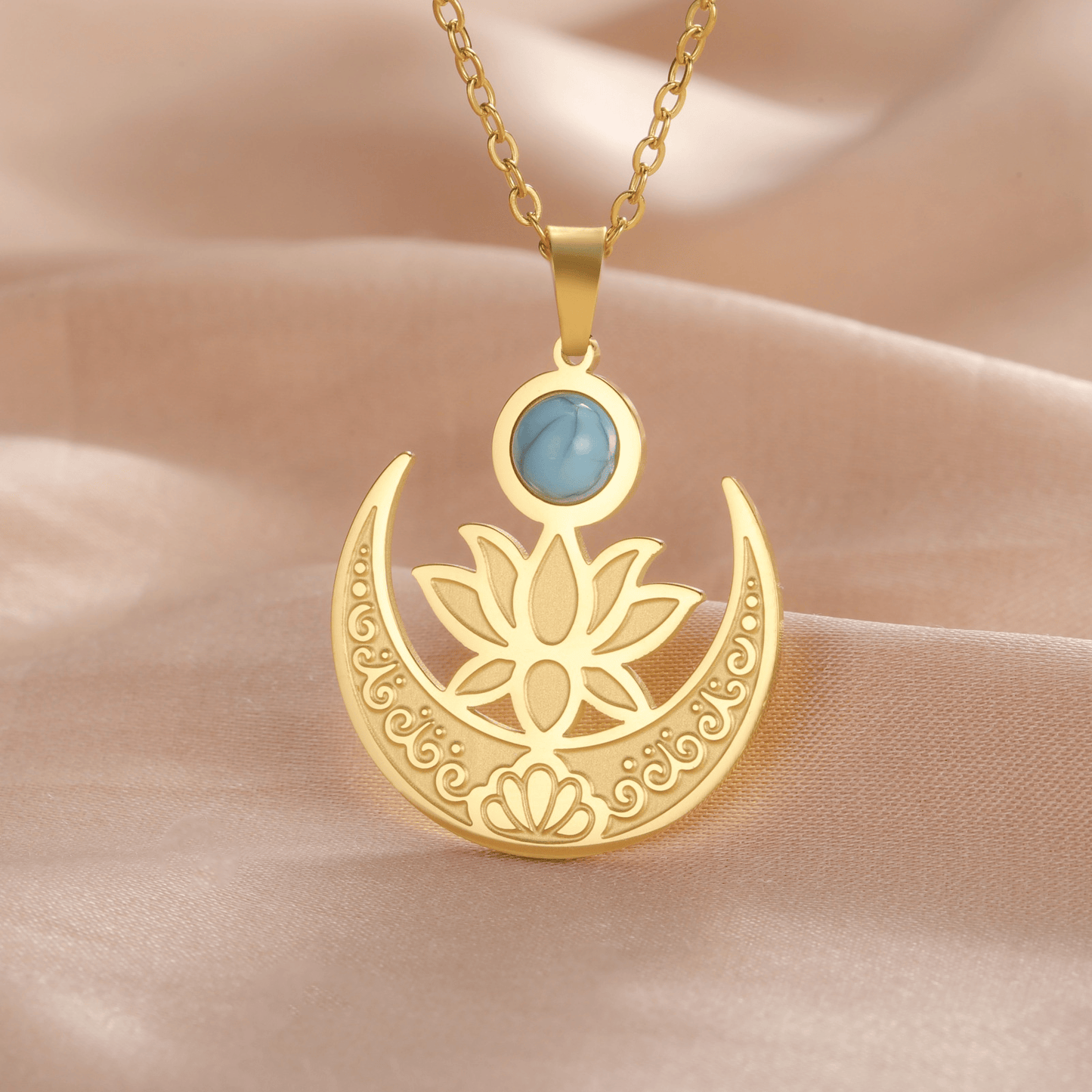 Enchanted Moon Lotus Blossom Necklace