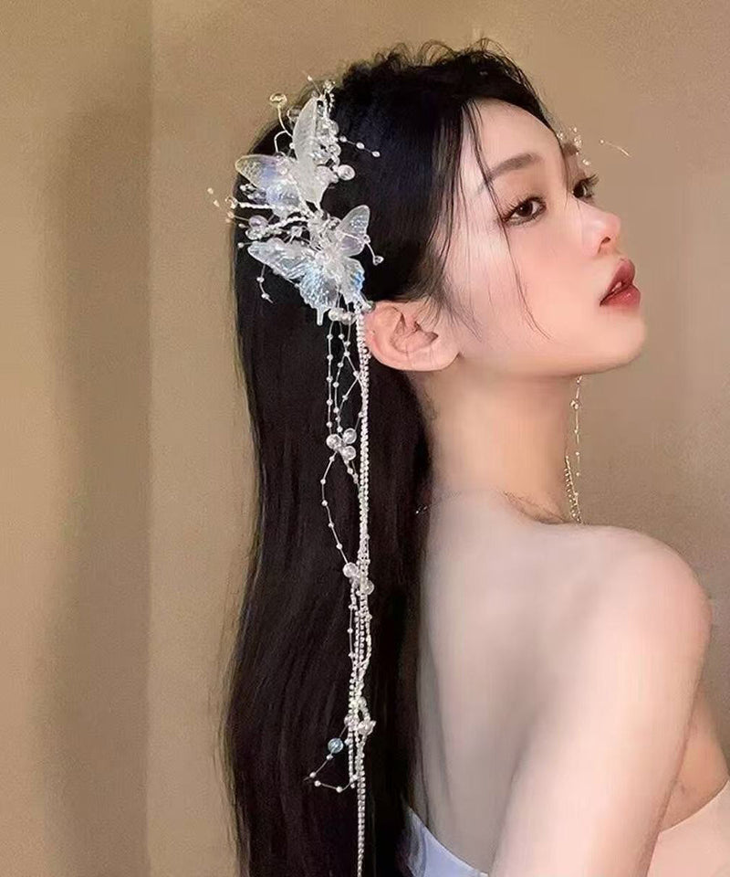 Tassel Butterfly Bead Acrylic Hair Clip