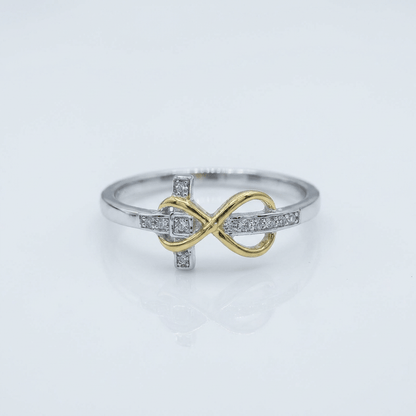 Silver & Gold Plated Cross Ring