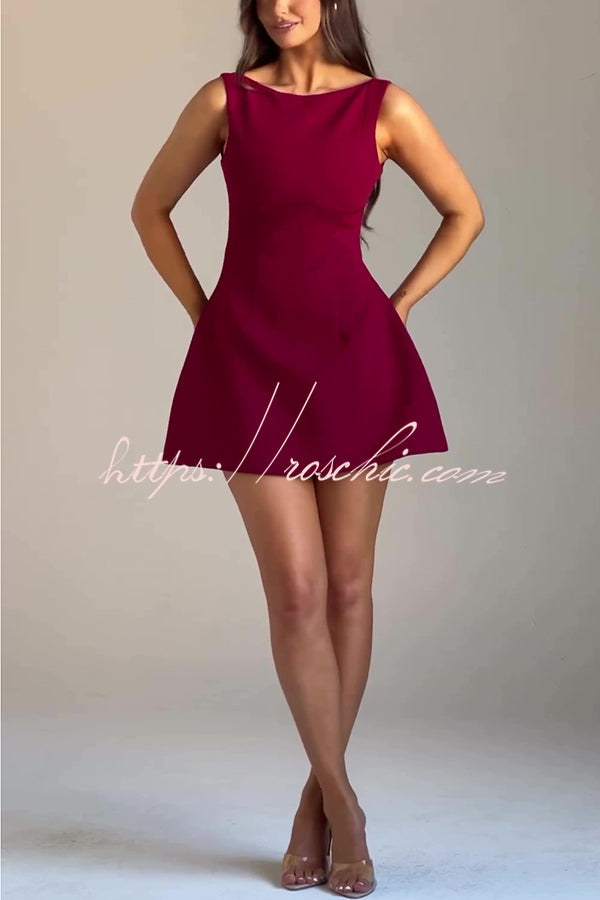 Cosmopolitan High Neck Scoop Back Bubble-shaped Mini Dress