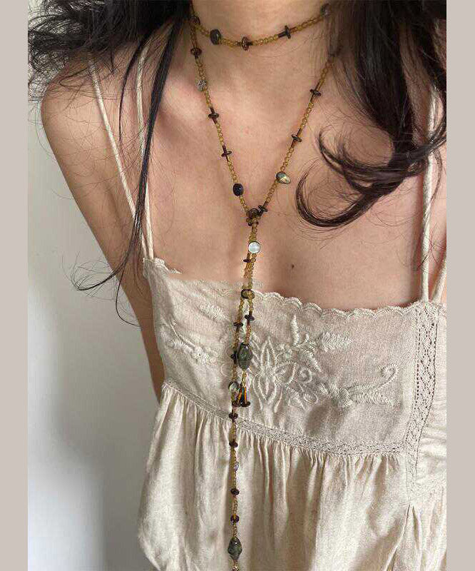 Gold Sterling Silver Overgild Beading Necklace
