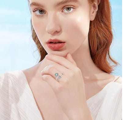 Spinning Moonstone Celtic Ring