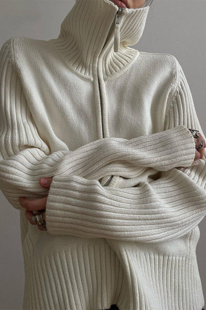 Loose Collared Slouchy Knit Cardigan