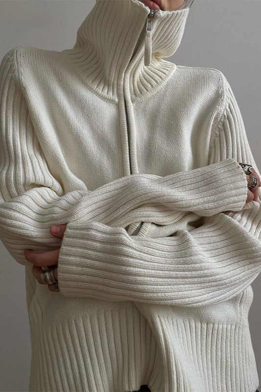 Loose Collared Slouchy Knit Cardigan