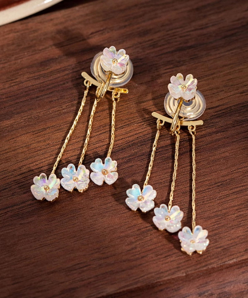 Gold Copper Overgild Tassel Drop Earrings