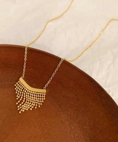 Stylish Tassel 14k Gold Pendant Necklace