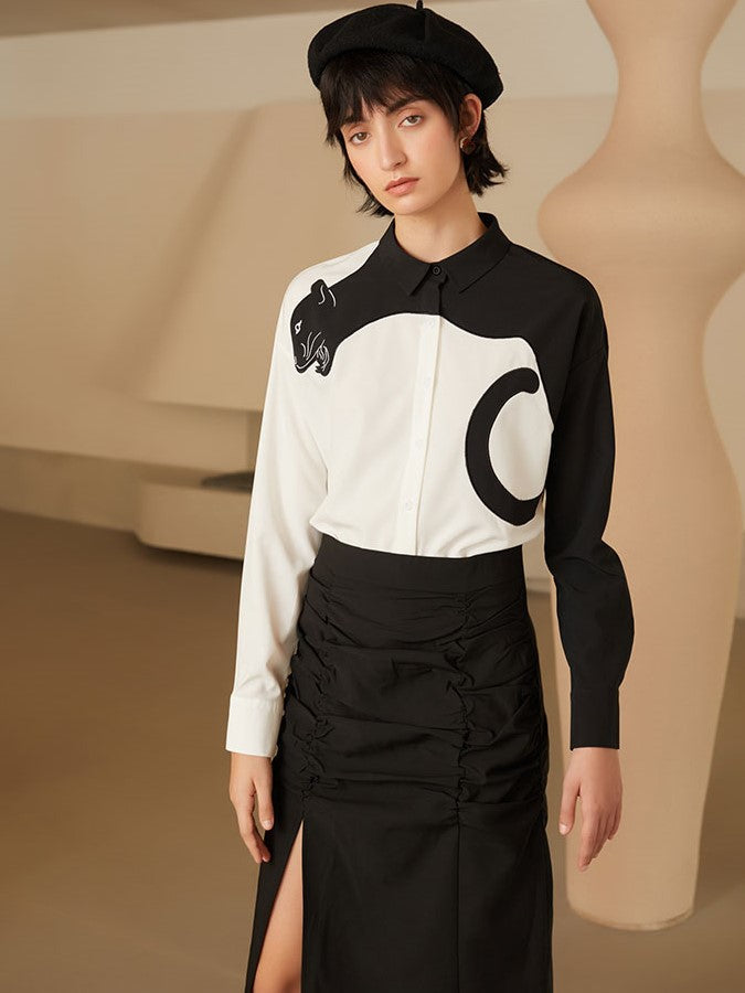 Panther Grace Embroidered Blouse