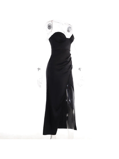 Tube Top High Split Maxi Dress