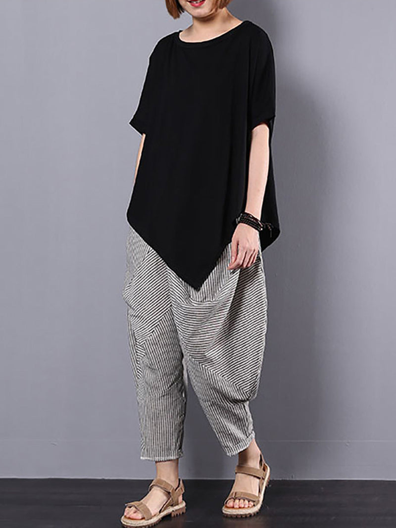 Irregular Loose 100% Cotton T-shirt As1061