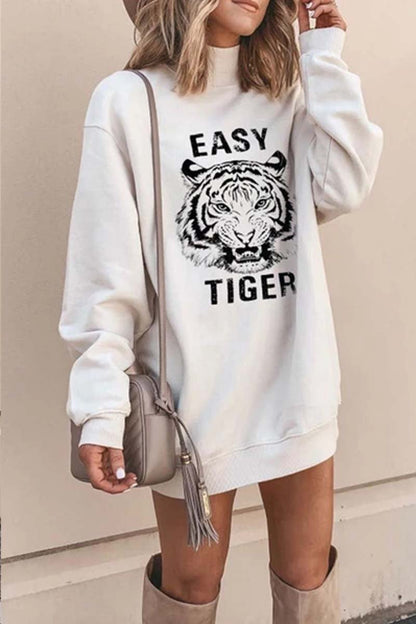 Tiger Printed White Mini Dress (2 Colors)