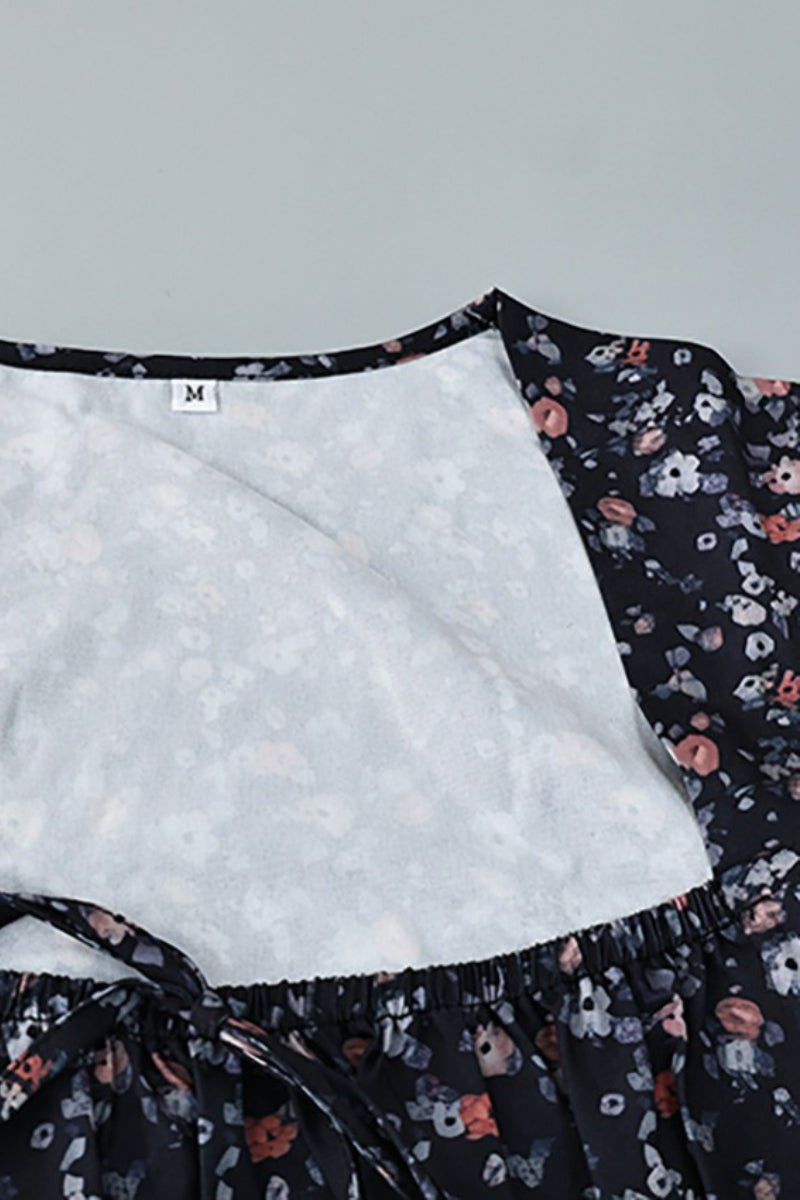 Lace Patch High Waist Mini Dress