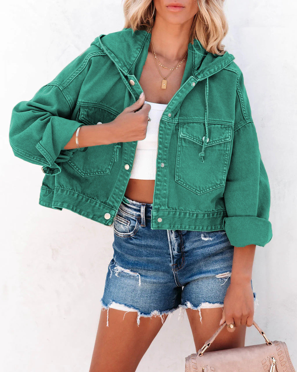 Denim Coat Autumn Winter Street Hipster Hoodie With Drawstrings Baggy Coat